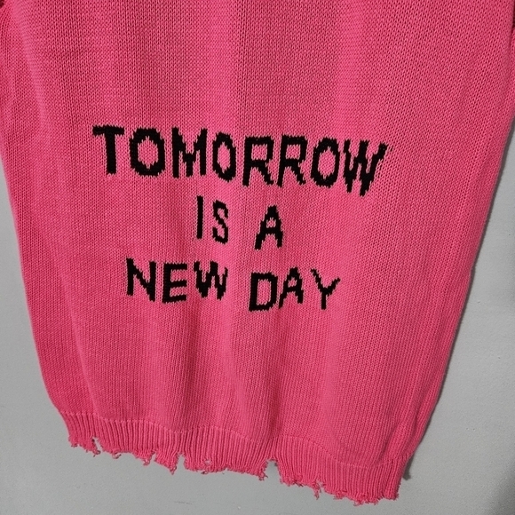 NUDE Hot Pink Tomorrow Is A New Day Cotton Waistcoat - Picture 8 of 11